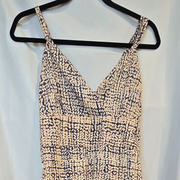 Passion Lilie Maxi Dress Blue/yellow/white Size Med 100% Cotton Pockets - Picture 1 of 11